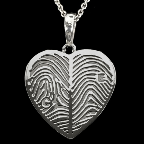 Fingerprint Jewelry LARGE HEART Pendant - Picture 2 of 6